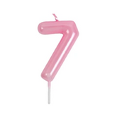 VELA NUMERO 7 ROSADA